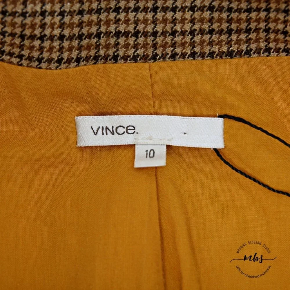 Vince Academia Houndstooth Wool Blend Blazer - Picture 9 of 10